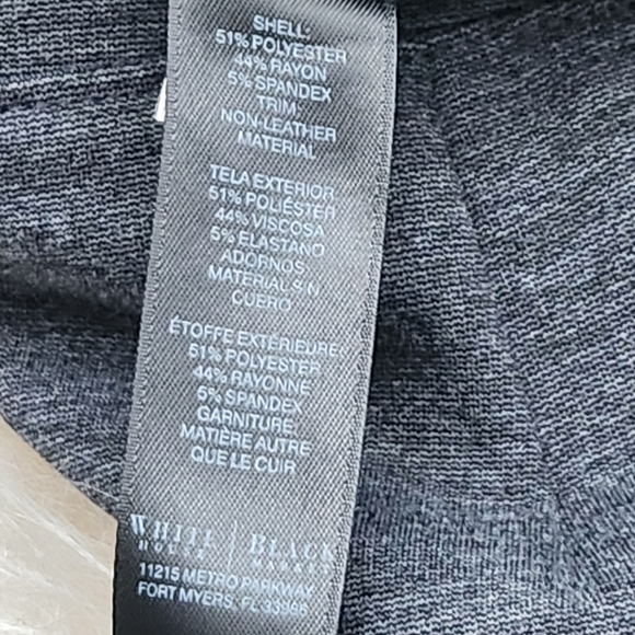 White House Black Market Zip Down Gray Skirt with Faux Leather Trim Size 00 - Picture 9 of 10